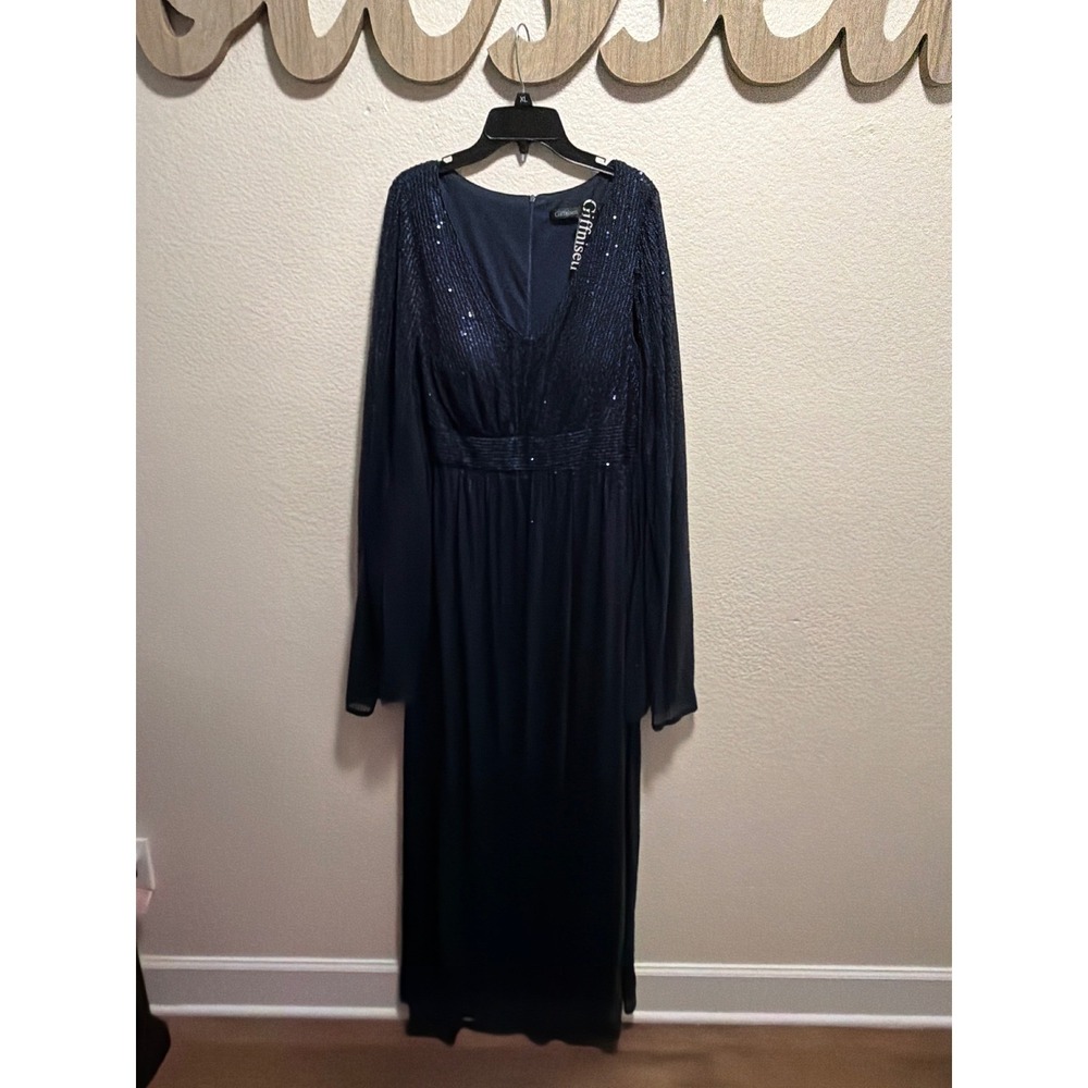 Giffniseti Blue Dress with Sequins 1XL